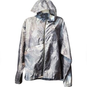 Puma Women Windbreaker Running Ventilated Size  L Logo Black Gray Outdoors